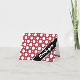 Cafe Merlot Red Assorted Polka Dot Dank je wel kaa Bedankkaart