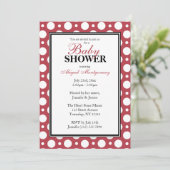 Cafe Merlot Red Assorted Polka Dots Baby shower Kaart (Staand voorkant)