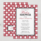 Cafe Merlot Red Assorted Polka Dots Baby shower Kaart (Voorkant / Achterkant)