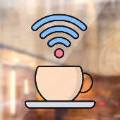 Café met gratis WIFI internetwachtwoord Raamsticker (Vel 2)