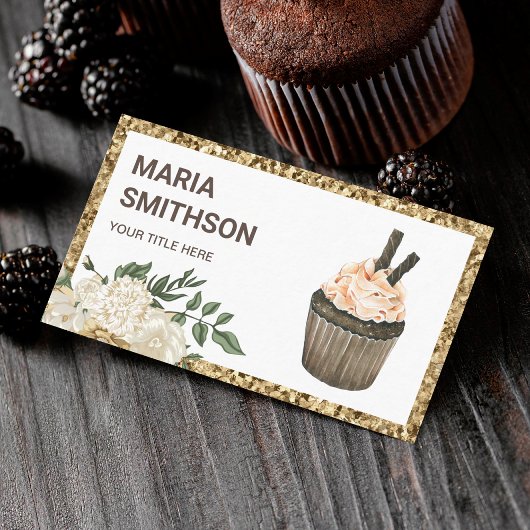 Cafe Mocha Chocolade Cupcake Gebak Bakkerij Visitekaartje