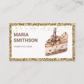 Cafe Mocha Chocolate Cake Slice Pastry Chef Bakery Visitekaartje (Voorkant)