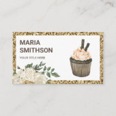 Cafe Mocha Chocolate Cupcake Pastry Chef Bakery Visitekaartje (Voorkant)