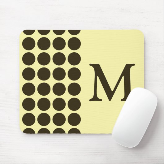 Café Mocha Cream Neutrale Stippen met monogram Muismat (Met muis)