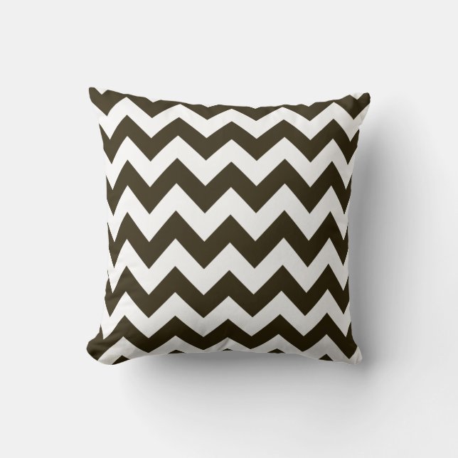 Café Mocha Neutral Chevron Kussen (Voorkant)