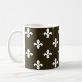 Café Mocha Neutral Fleur de Lys Koffiemok (Links)