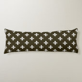 Café Mocha Neutral Fleur de Lys Lichaamskussen (Voorkant)