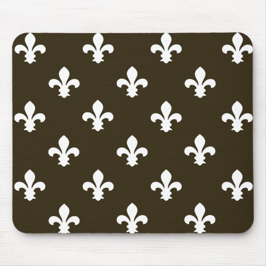 Café Mocha Neutral Fleur de Lys Muismat (Voorkant)