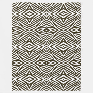 Café Mocha Neutral Zebra Fleece Deken
