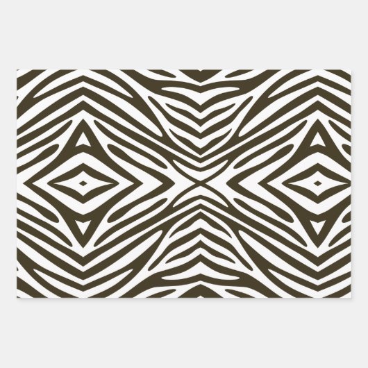 Café Mocha Neutral Zebra Inpakpapier Vel (Voorkant 3)