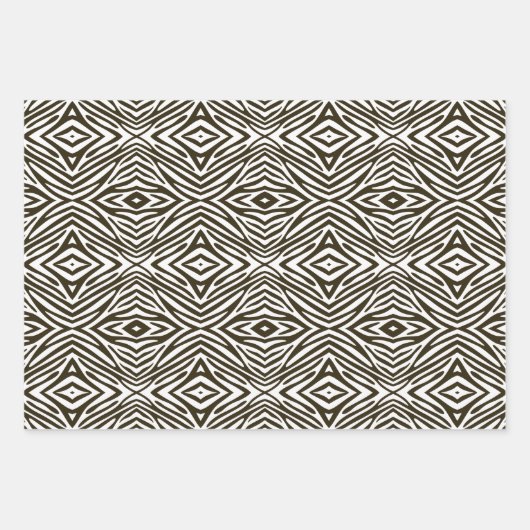 Café Mocha Neutral Zebra Inpakpapier Vel (Voorkant 2)