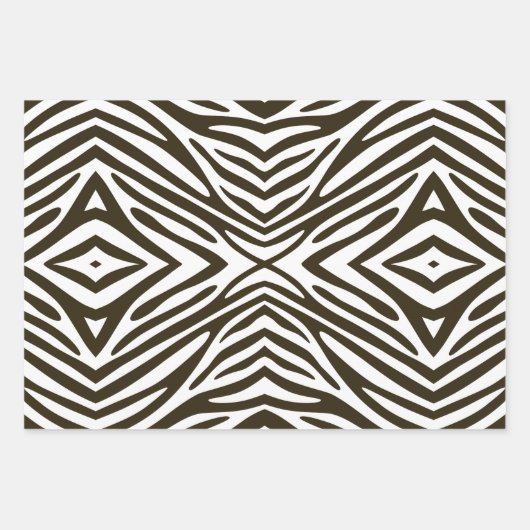 Café Mocha Neutral Zebra Inpakpapier Vel (Voorkant)