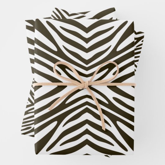 Café Mocha Neutrale Zebra Inpakpapier Vel (In situ)