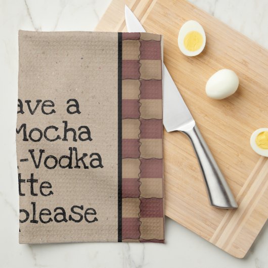 Cafe Mocha Valium Vodka latte om alsjeblieft te ga Theedoek (Quarter Fold)