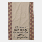 Cafe Mocha Valium Vodka latte om alsjeblieft te ga Theedoek (Verticaal)