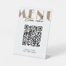 Cafe Modern Scan Menu QR-code Reclamebord Met Voetstuk