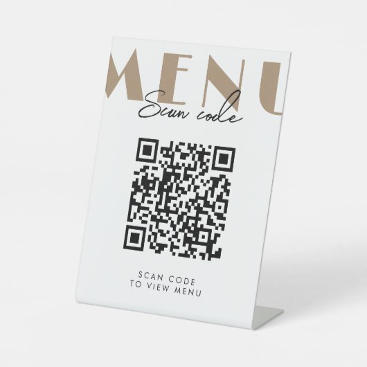 Cafe Modern Scan Menu QR-code Reclamebord Met Voetstuk (Voorkant)