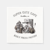  cafe monogram papieren servet (Voorkant)