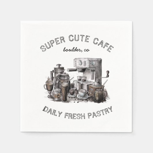 cafe monogram papieren servet (Voorkant)