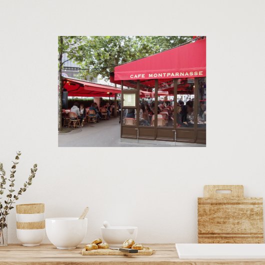 Cafe Montparnasse Paris, reisfoto Poster (Keuken)