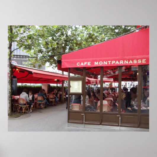Cafe Montparnasse Paris, reisfoto Poster (Voorkant)