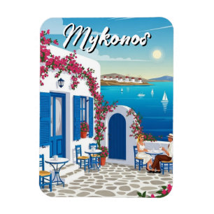 Café Mykonos Griekenland Cyclades Reizen Magneet