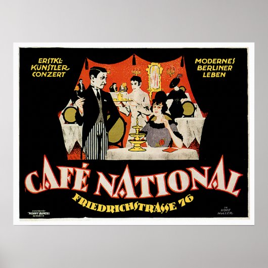 Cafe National Cafe Drink and Art Poster (Voorkant)