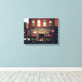 Café - New York Canvas Afdruk (Insitu (Houten vloer))