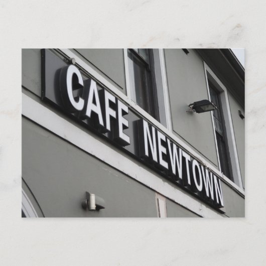 Cafe Newtown Sign Briefkaart (Voorkant)