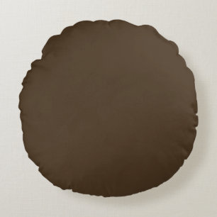 Café noir (effen kleur) rond kussen