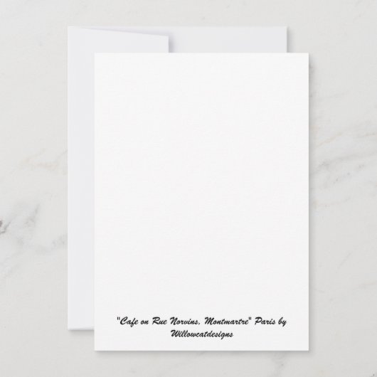 "Cafe on Rue Norvins, Montmartre" Parijs Kaart (Achterkant)