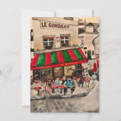 "Cafe on Rue Norvins, Montmartre" Parijs Kaart (Voorkant)