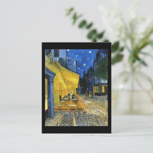 Café onder de sterren briefkaart (Staand voorkant)