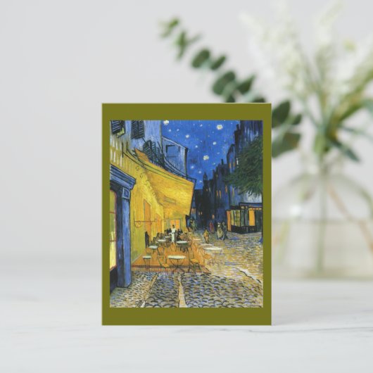 Café onder de sterren briefkaart (Staand voorkant)