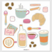 Cafe Ontbijt Eten Sticker (Vel)