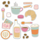 Cafe Ontbijt Eten Sticker (Voorkant)