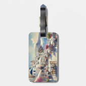 Café op Santorini Bagagelabel (Achterkant verticaal)