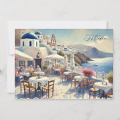 Café op Santorini Feestdagenkaart (Voorkant)