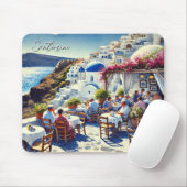 Café op Santorini Muismat (Met muis)