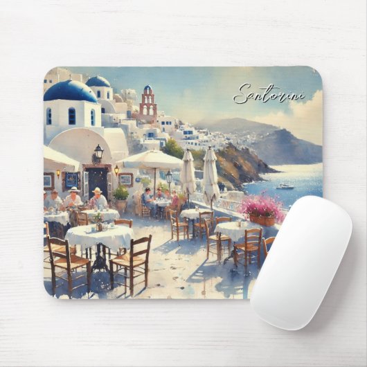 Café op Santorini Muismat (Met muis)