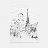 Cafe Parijs Fleece Deken (Voorkant)