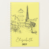 Cafe Parijs gepersonaliseerd, jaar op maat Planner (Voorkant)