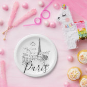 Cafe Parijs Papieren Bordje (Feest)
