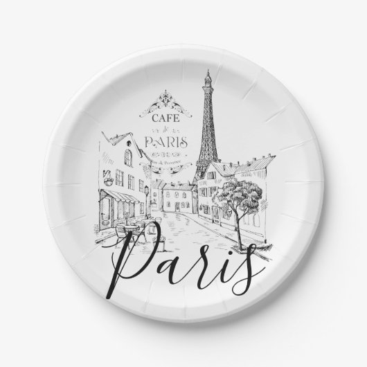 Cafe Parijs Papieren Bordje (Voorkant)