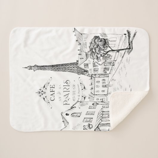 café Parijs Sherpa Deken (Voorkant (horizontaal))
