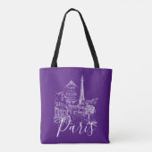 Cafe Paris   Boodschappenttas Tote Bag (Achterkant)