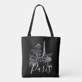 Cafe Paris   Boodschappenttas Tote Bag (Achterkant)