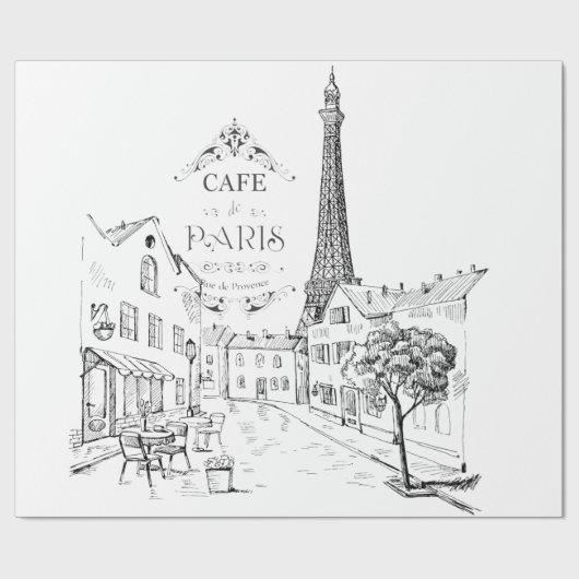 Cafe Paris Cadeaupapier (Vlak)