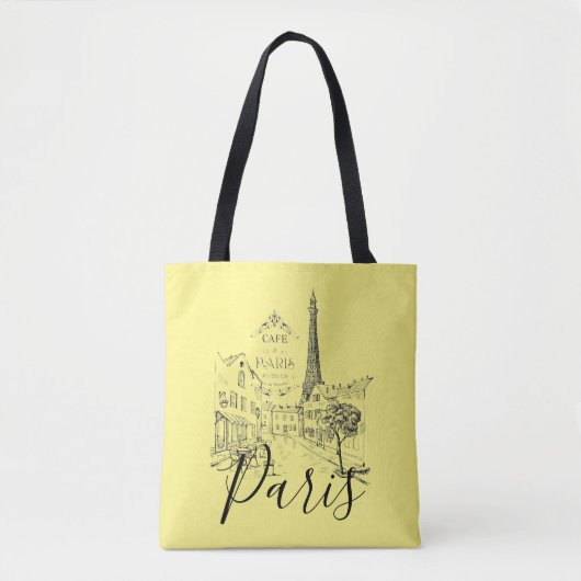 Cafe Paris Canvas tas (Voorkant)