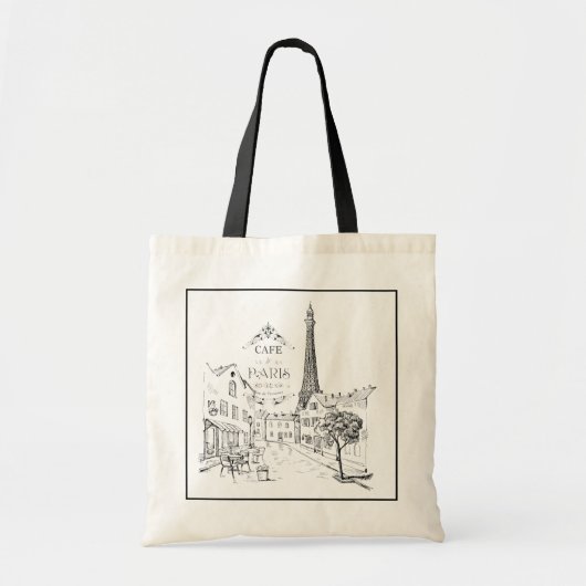 Cafe Paris Canvas tas (Voorkant)
